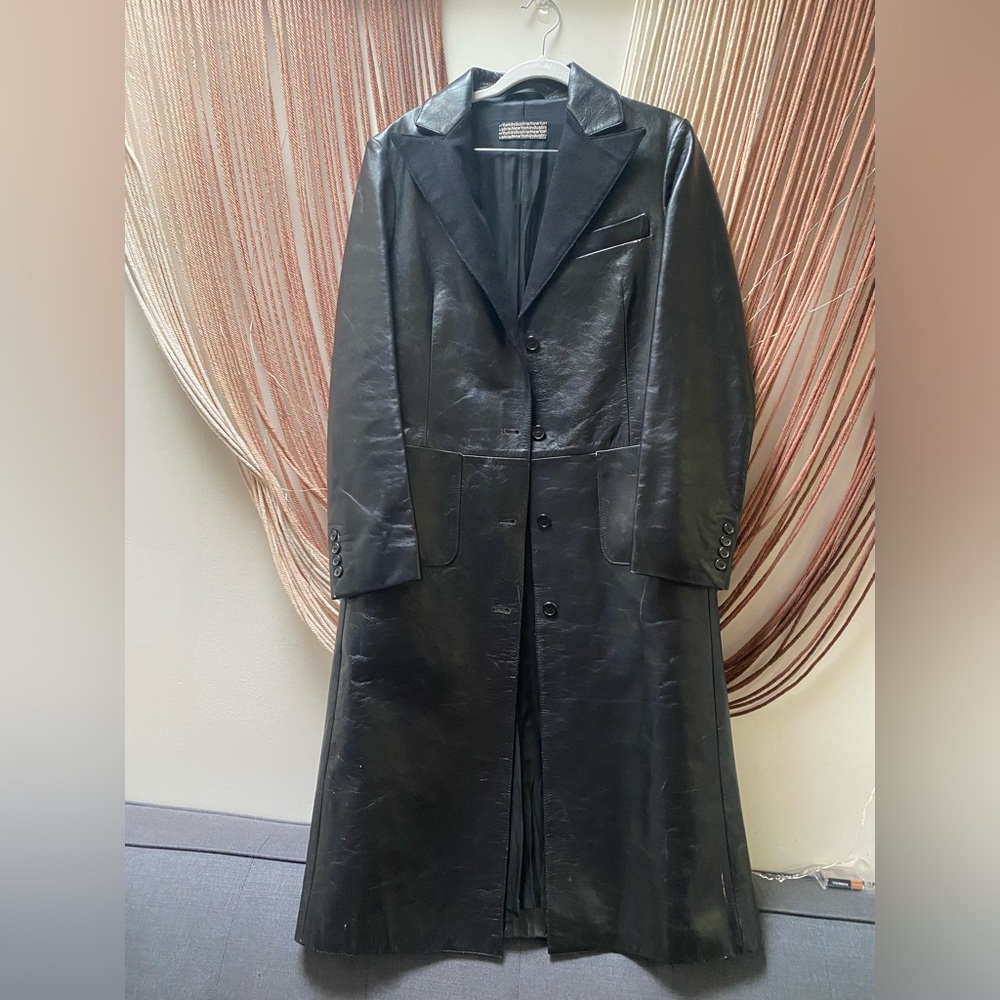 Italian leather trench coat